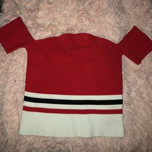 H&M off the shoulder striped crop top